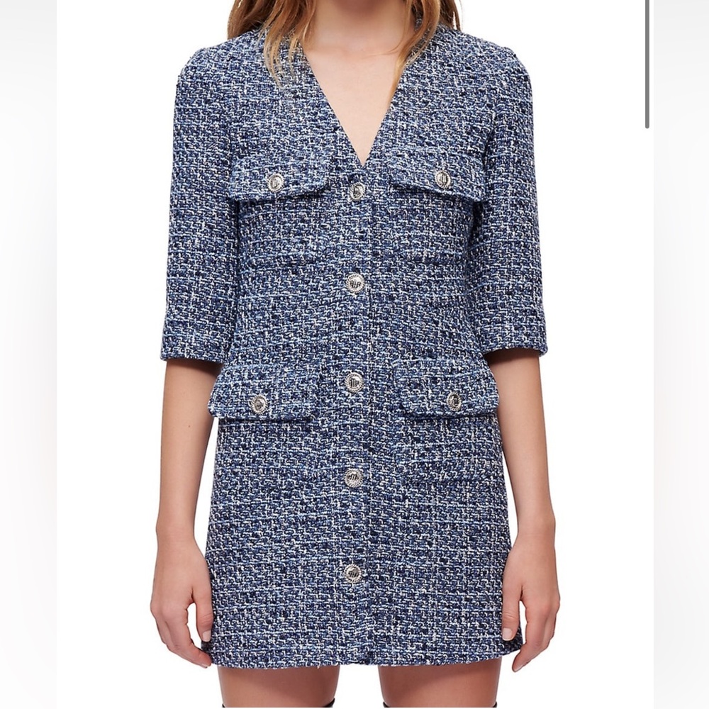 Trendy Maje Tweed Mini Dress
